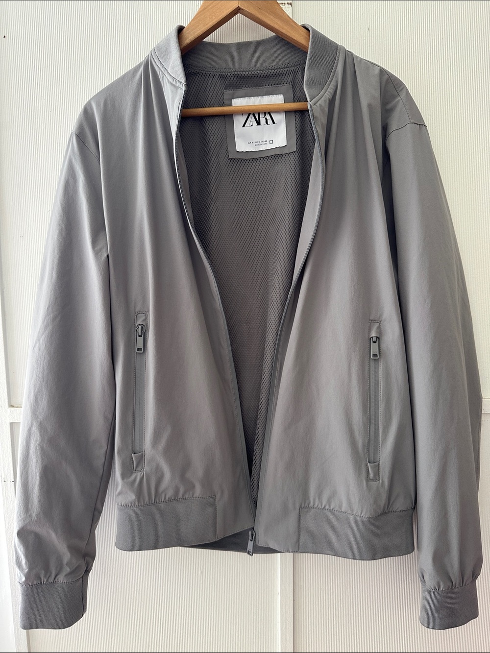 ZARA Gray Lightweight Bomber Jacket